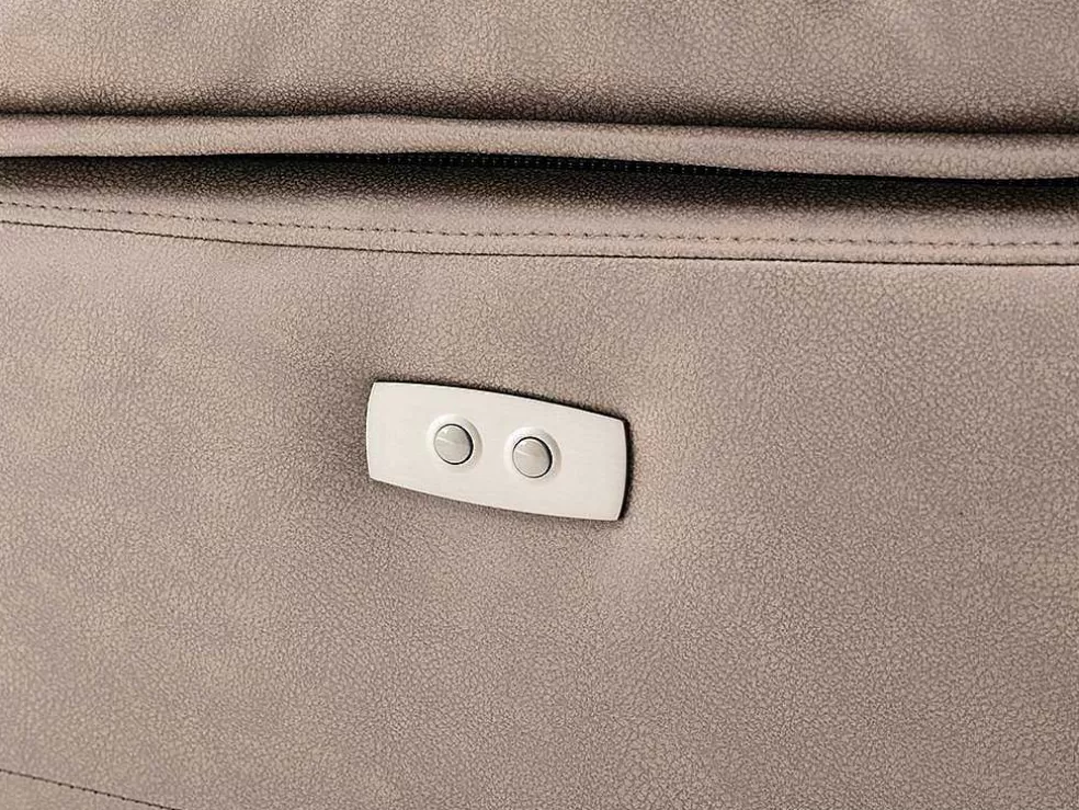 Vente-unique Poltrona Articulada Elétrica Em Tecido Cor Taupe - Dolene* Cadeirão Relax
