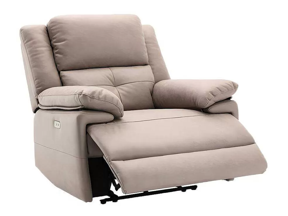 Vente-unique Poltrona Articulada Elétrica Em Tecido Cor Taupe - Dolene* Cadeirão Relax