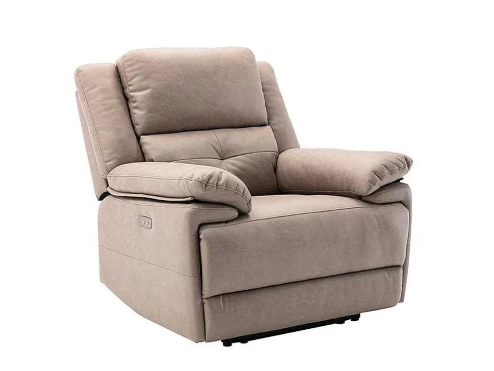 Vente-unique Poltrona Articulada Elétrica Em Tecido Cor Taupe - Dolene* Cadeirão Relax