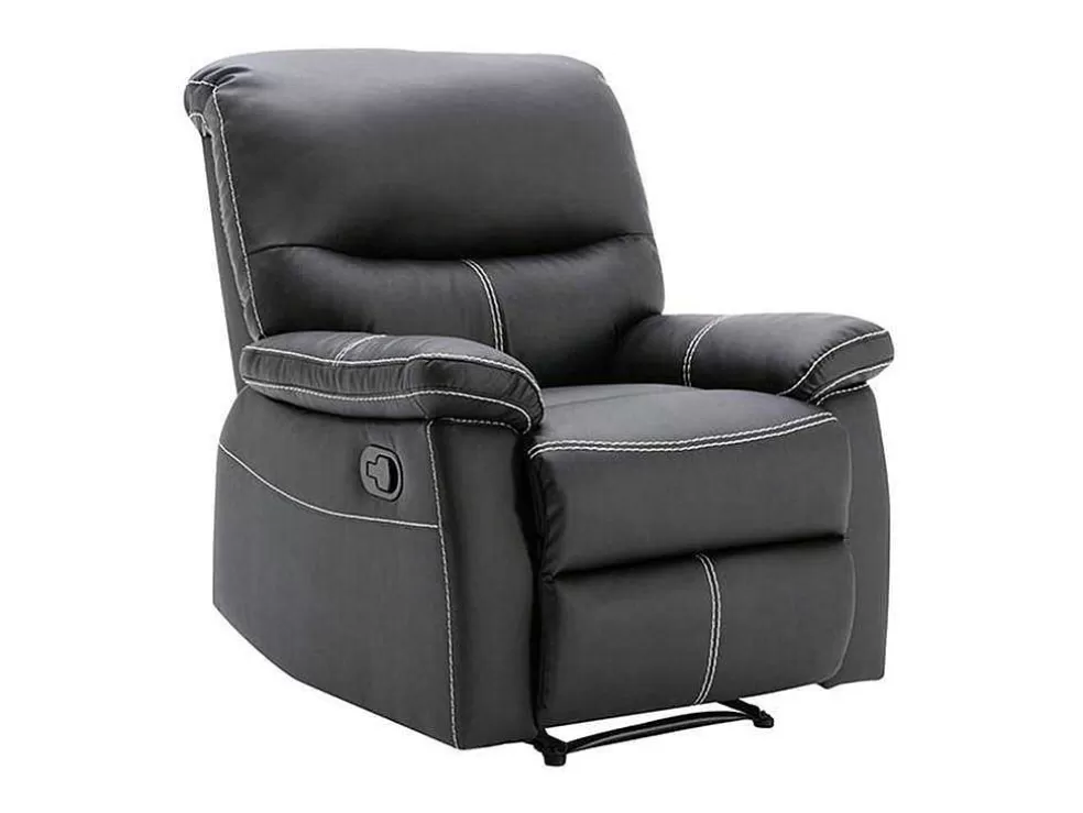 Vente-unique Poltrona Articulada Em Pele Sintética Cor Preto - Canby* Cadeirão Relax