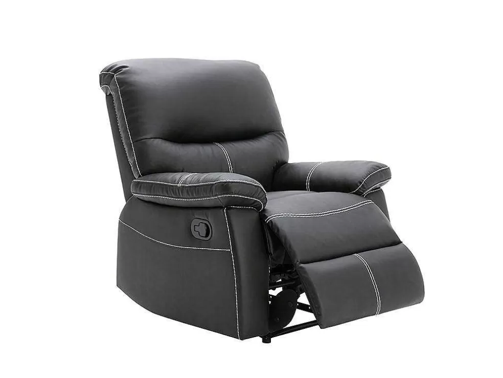 Vente-unique Poltrona Articulada Em Pele Sintética Cor Preto - Canby* Cadeirão Relax
