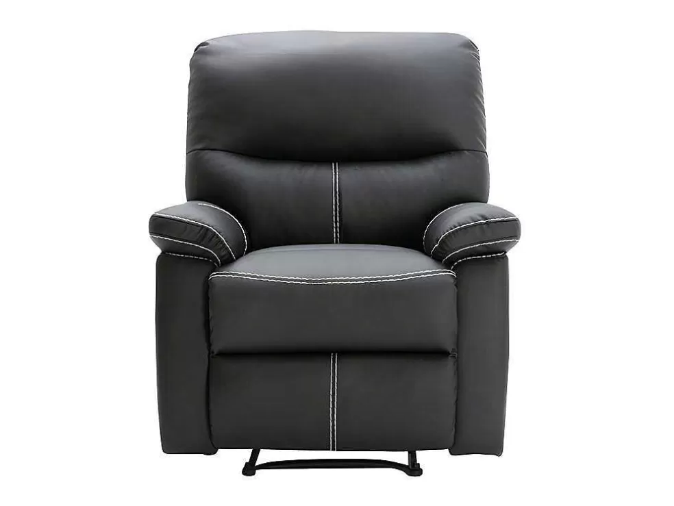 Vente-unique Poltrona Articulada Em Pele Sintética Cor Preto - Canby* Cadeirão Relax
