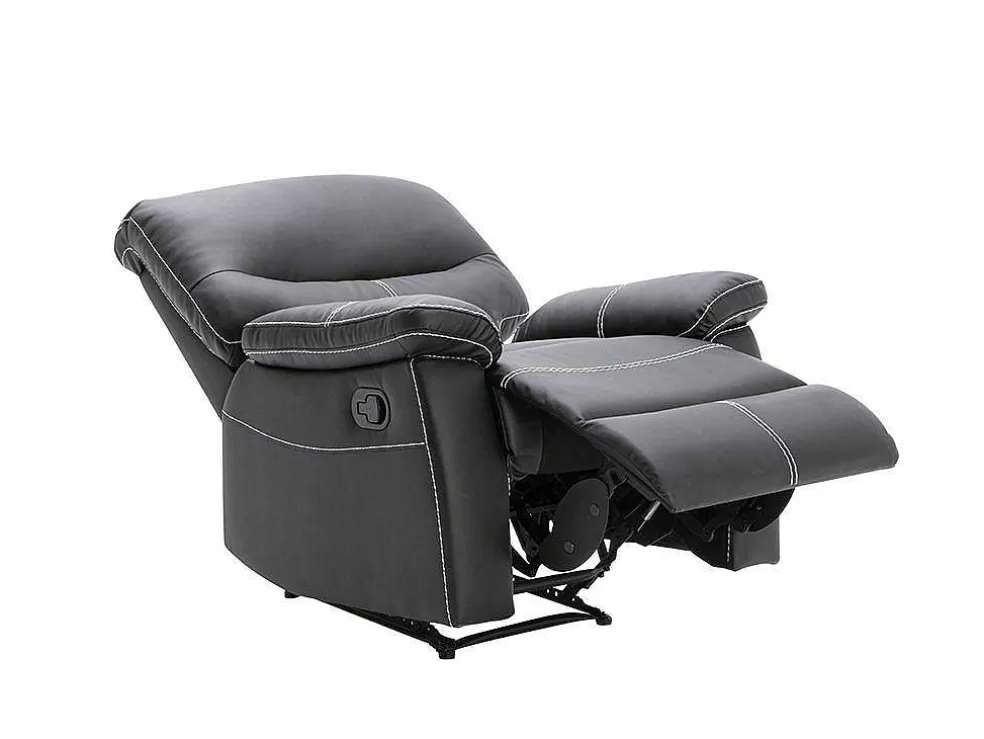 Vente-unique Poltrona Articulada Em Pele Sintética Cor Preto - Canby* Cadeirão Relax