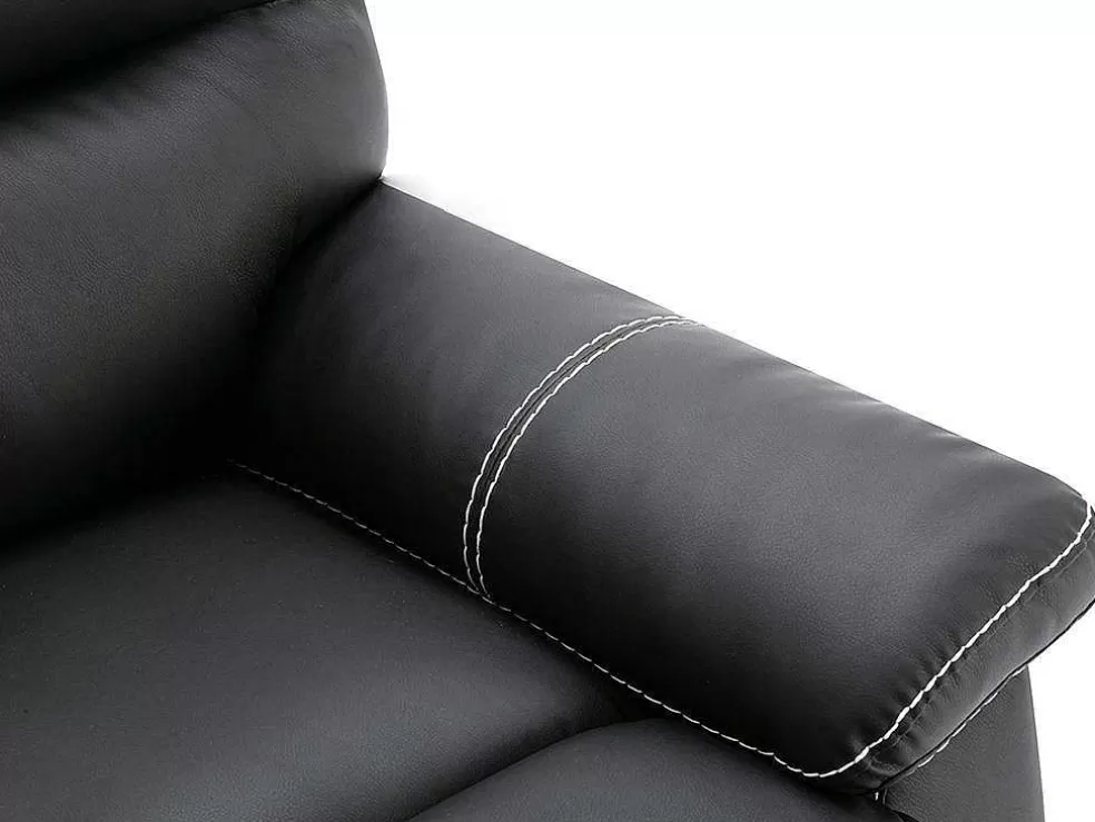 Vente-unique Poltrona Articulada Em Pele Sintética Cor Preto - Canby* Cadeirão Relax