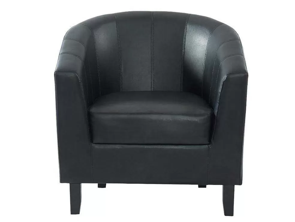 Vente-unique Poltrona Cabriolet Em Pele Sintética Cor Preto - Cristobal Ii* Promoções Sofás & Poltronas