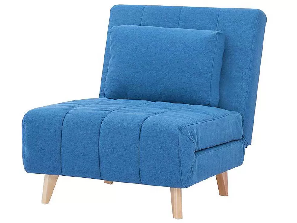 Vente-unique Poltrona Convertivel Em Tecido Cor Azul - Strevi* Poltrona Cama