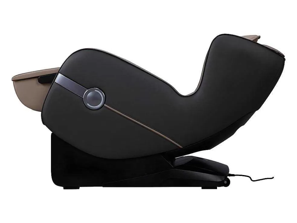 Vente-unique Poltrona De Massagem Em Pele Sintética Bege Com Leds E Sistema De Gravidade Zero - Opcao Bluetooth - Kasou* Poltrona Em Pele Sintética