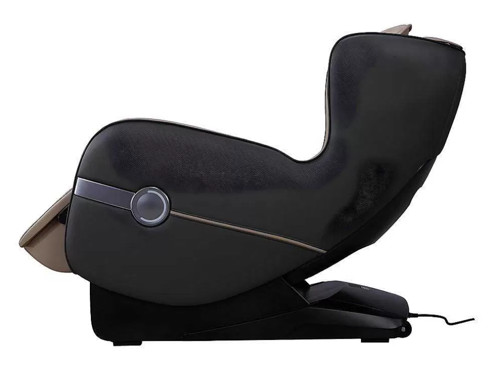 Vente-unique Poltrona De Massagem Em Pele Sintética Bege Com Leds E Sistema De Gravidade Zero - Opcao Bluetooth - Kasou* Poltrona Em Pele Sintética