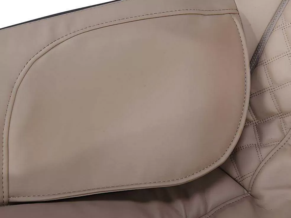 Vente-unique Poltrona De Massagem Em Pele Sintética Bege Com Leds E Sistema De Gravidade Zero - Opcao Bluetooth - Kasou* Poltrona Em Pele Sintética