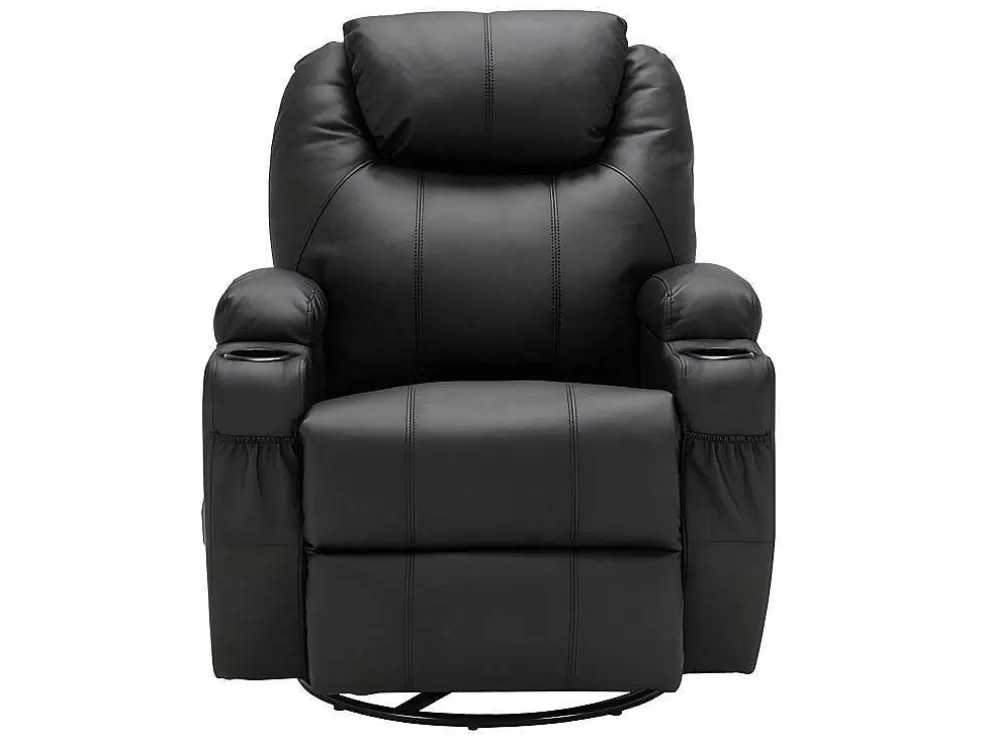 Vente-unique Poltrona De Massagens Em Pele Sintética Cor Preto - Silvano* Promoções Sofás & Poltronas