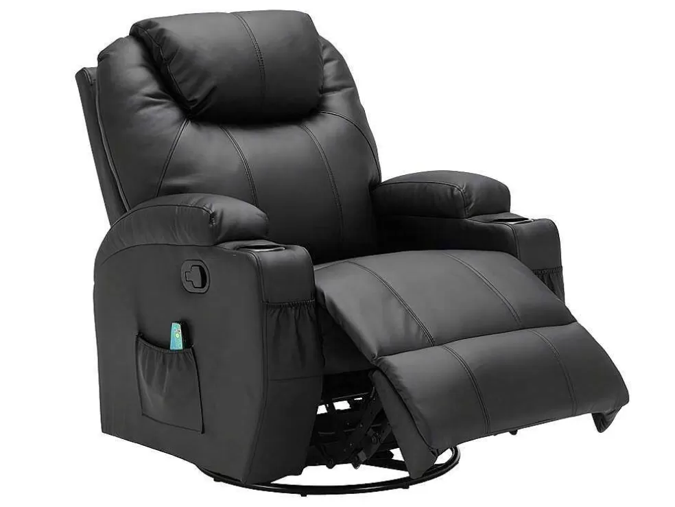 Vente-unique Poltrona De Massagens Em Pele Sintética Cor Preto - Silvano* Promoções Sofás & Poltronas
