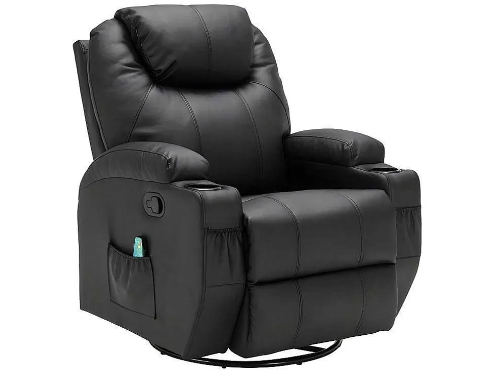Vente-unique Poltrona De Massagens Em Pele Sintética Cor Preto - Silvano* Promoções Sofás & Poltronas