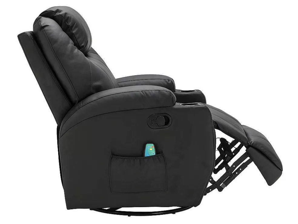 Vente-unique Poltrona De Massagens Em Pele Sintética Cor Preto - Silvano* Promoções Sofás & Poltronas