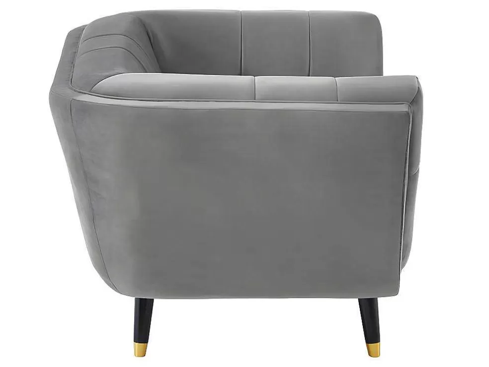 Vente-unique Poltrona Em Veludo Cor Cinza - Samantha Ii* Poltrona Em Tecido