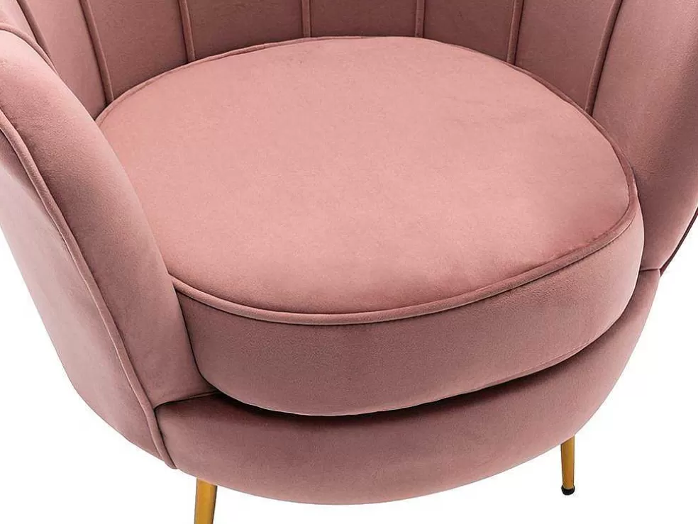 PASCAL MORABITO Poltrona Em Veludo Cor Rosa - Dandelion De * Poltrona Em Tecido