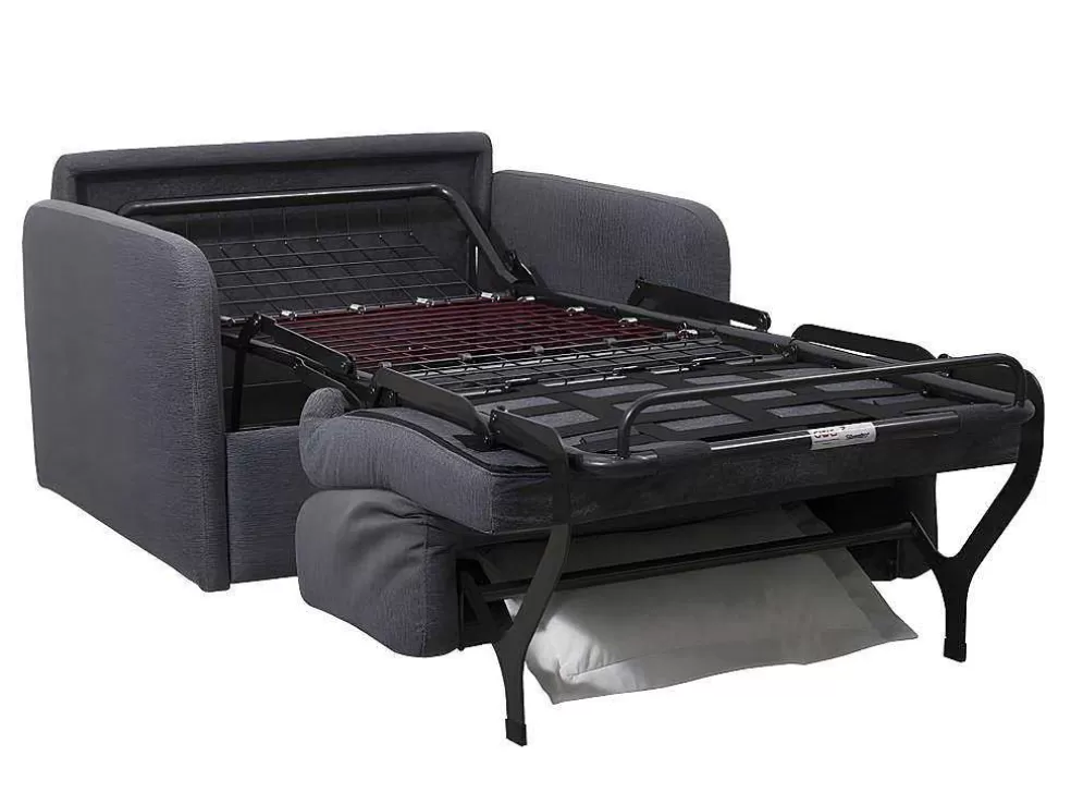 Vente-unique Poltrona Rapidamente Convertivel Em Cama De 70 Cm Em Tecido Antracite - Nadoa* Poltrona Cama