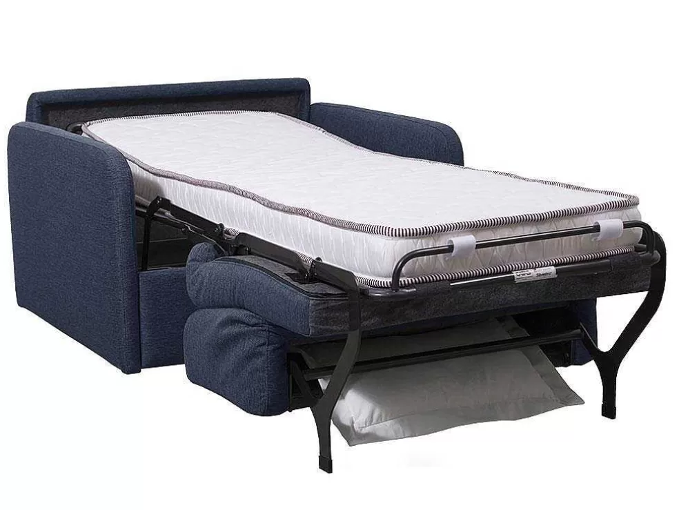 Vente-unique Poltrona Rapidamente Convertivel Em Cama De 70 Cm Em Tecido Azul - Nadoa* Poltrona Cama