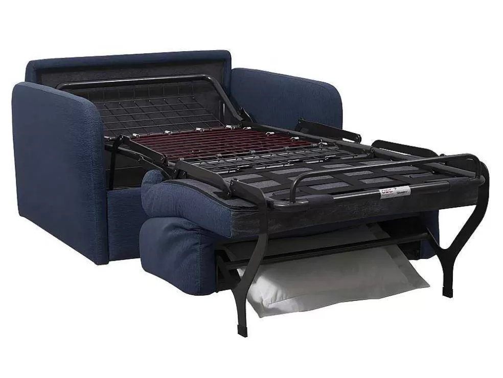 Vente-unique Poltrona Rapidamente Convertivel Em Cama De 70 Cm Em Tecido Azul - Nadoa* Poltrona Cama