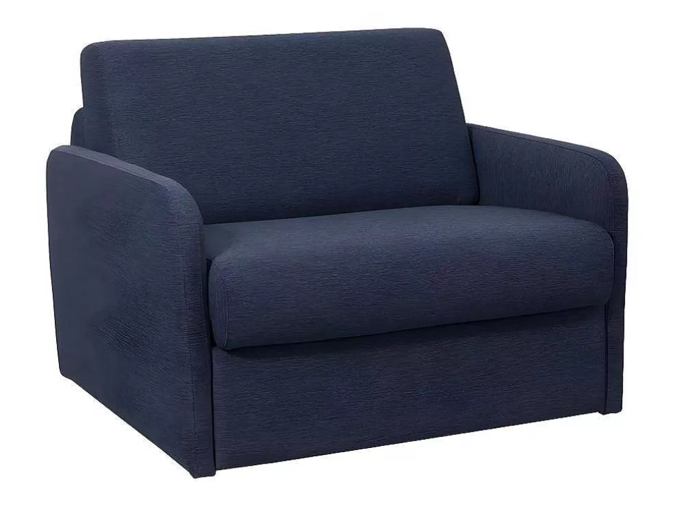 Vente-unique Poltrona Rapidamente Convertivel Em Cama De 70 Cm Em Tecido Azul - Nadoa* Poltrona Cama