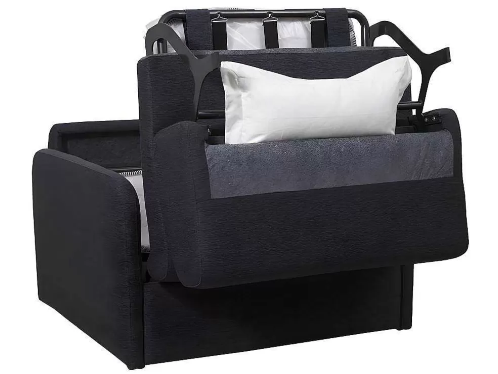 Vente-unique Poltrona Rapidamente Convertivel Em Cama De 100 Cm Em Tecido Cinza-Escuro - Nadoa* Poltrona Cama