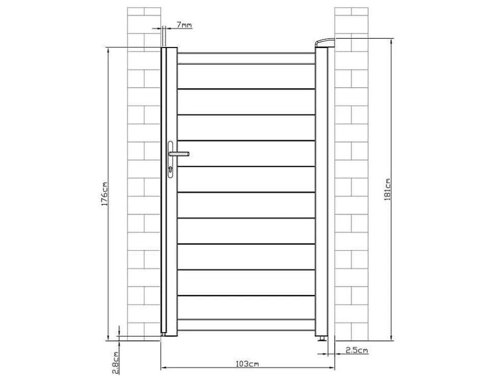 EXPERTLAND Porta De Batente Aluminio L103 X A181 Cm Branco - Nazario* Porta E Portão