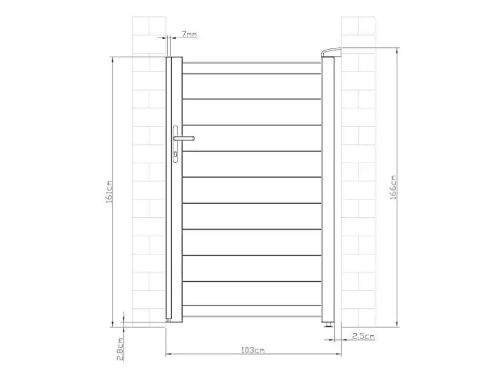 EXPERTLAND Porta De Batente Antracite Em Aluminio De C100 X A158 Cm - Nazario* Porta E Portão