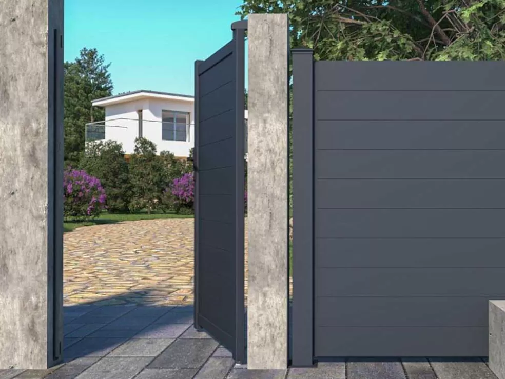 EXPERTLAND Porta De Batente Antracite Em Aluminio De C100 X A173 Cm - Nazario* Porta E Portão