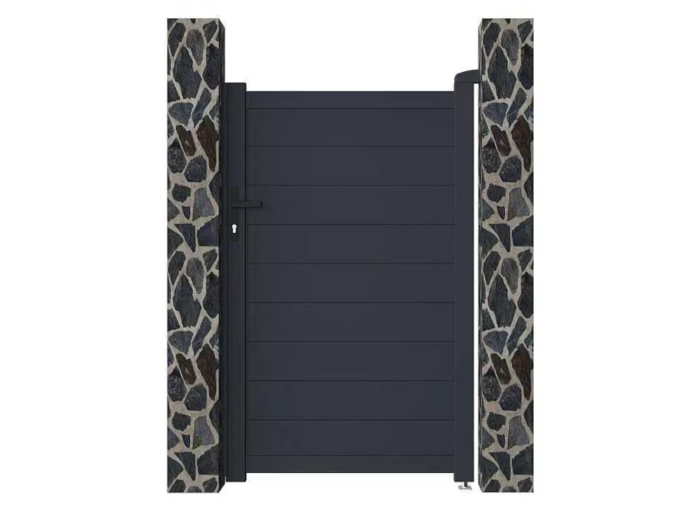 EXPERTLAND Porta De Batente Antracite Em Aluminio De C100 X A158 Cm - Nazario* Porta E Portão