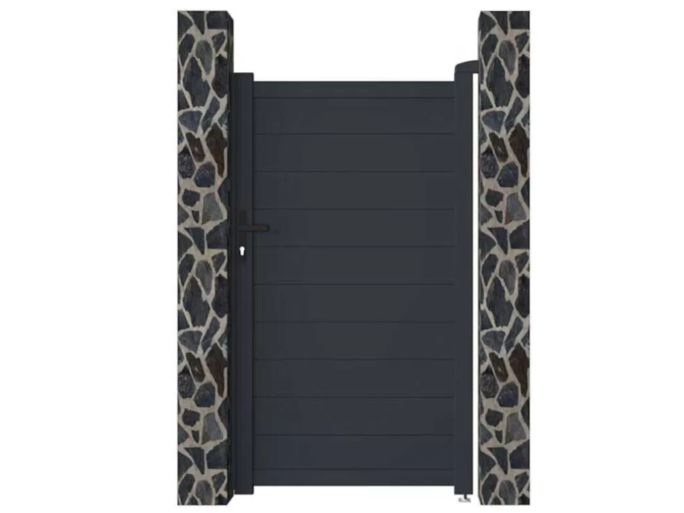 EXPERTLAND Porta De Batente Antracite Em Aluminio De C100 X A173 Cm - Nazario* Porta E Portão