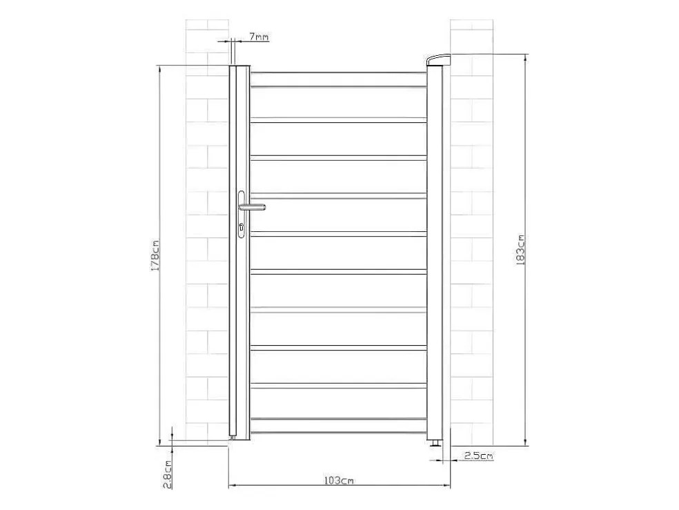 EXPERTLAND Porta De Batente Perfurada Antracite Em Aluminio De C100 X A176 Cm - Primo* Porta E Portão
