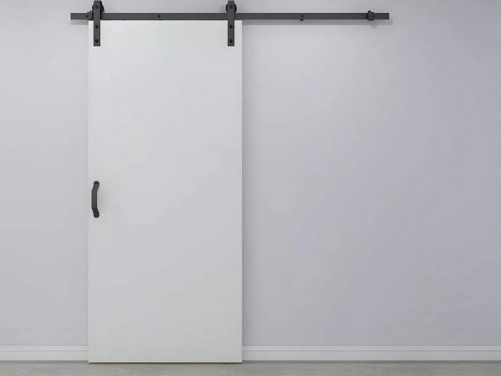 Vente-unique Porta De Correr Com Aplique Varin - A. 205 Cm X L. 83 Cm - Mdf + Pvc Branco* Porta De Correr