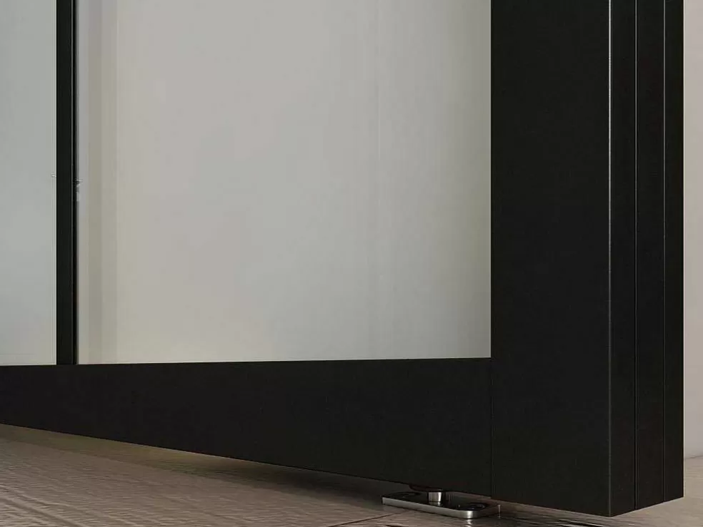 Vente-unique Porta De Correr Em Aplique A205 X L83 Cm Aluminio E Vidro Temperado Transparente - Wilden* Porta De Correr