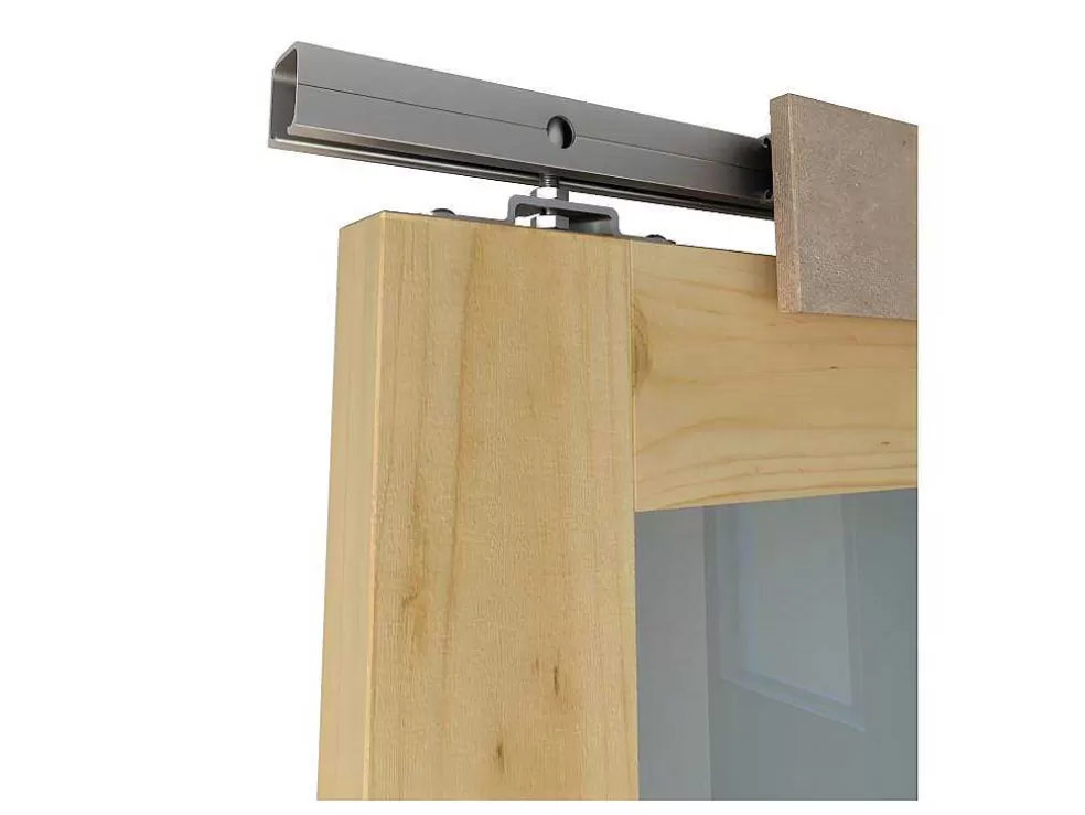 Vente-unique Porta De Correr Em Aplique Com 3 Vidros De A205 X C83 Cm Em Mdf Cor Madeira Natural - Acosta* Porta De Correr