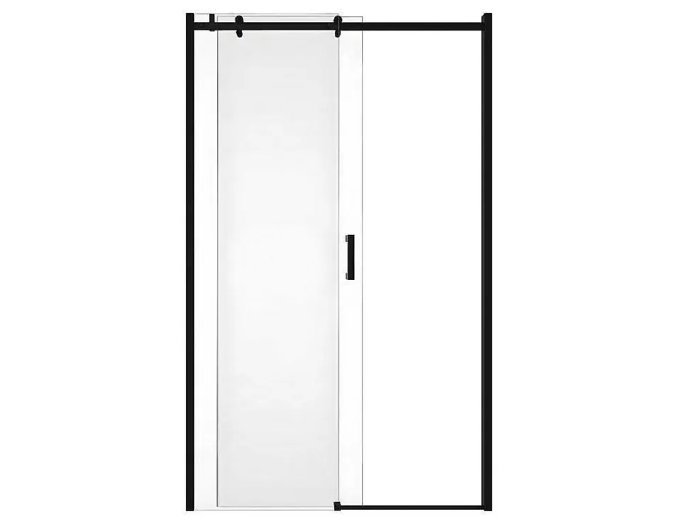 Shower & Design Porta De Duche De Correr Com Rodas Preto Mate Estilo Industrial 120 X 195 Cm - Anakao* Painel De Duche