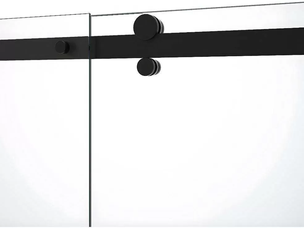 Shower & Design Porta De Duche De Correr Com Rodas Preto Mate Estilo Industrial 120 X 195 Cm - Anakao* Painel De Duche