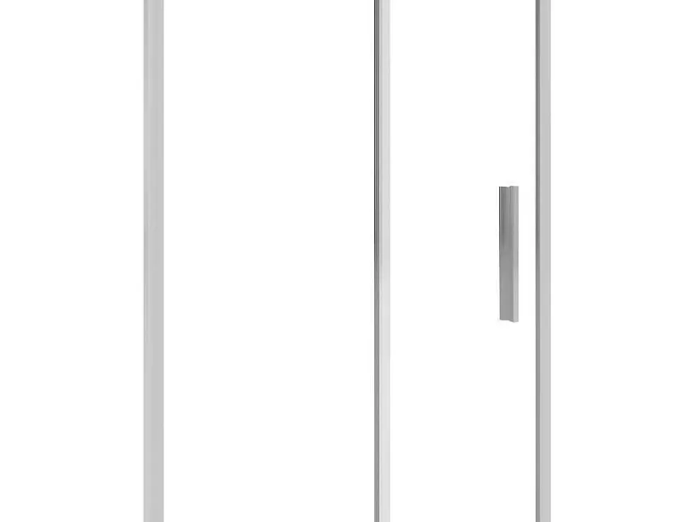 Shower & Design Porta De Duche De Correr Estilo Industrial Cromada 120X195 Cm - Toroni* Painel De Duche