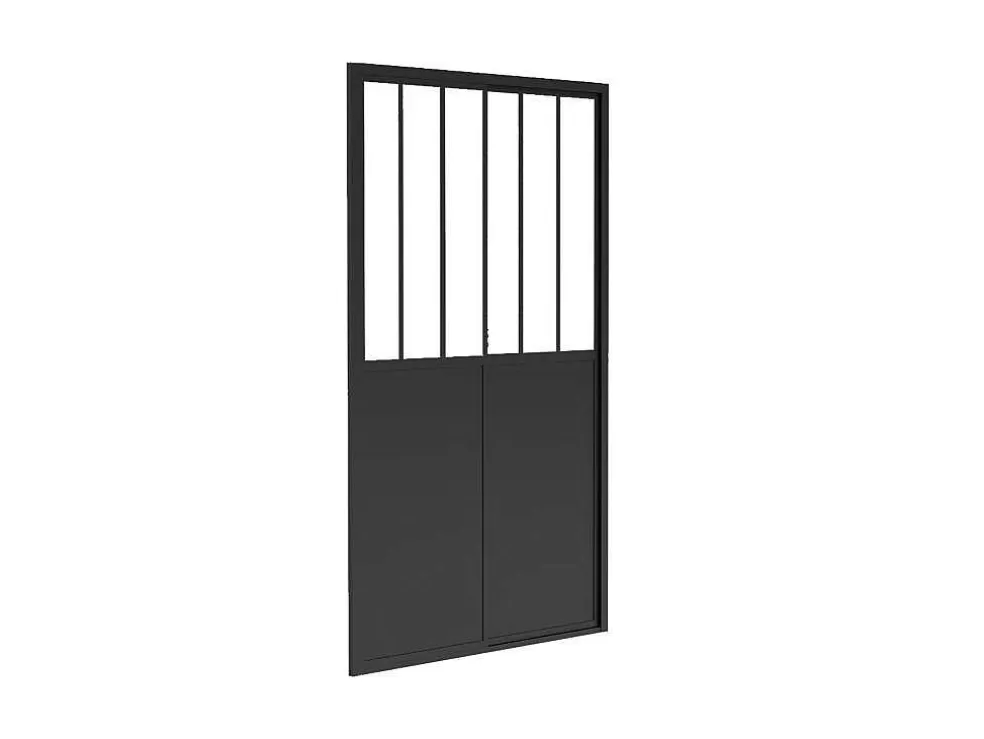 Shower & Design Porta De Duche De Correr Preto Mate Estilo Atelier 120 X 195 Cm - Urbanik* Painel De Duche