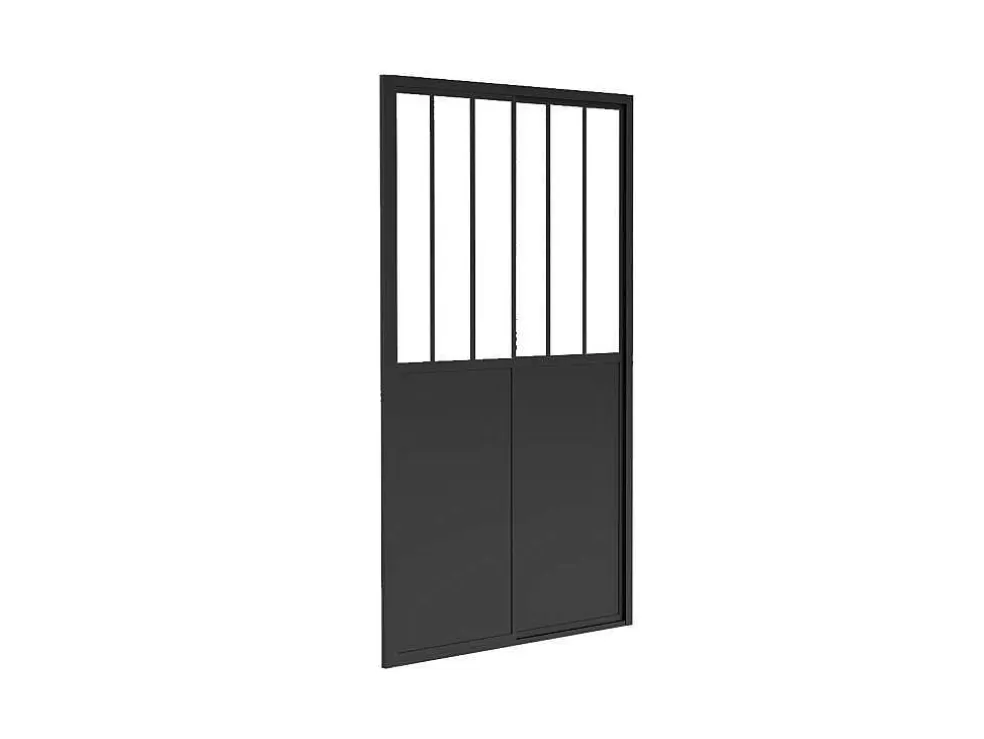 Shower & Design Porta De Duche De Correr Preto Mate Estilo Atelier 100 X 195 Cm - Urbanik* Painel De Duche