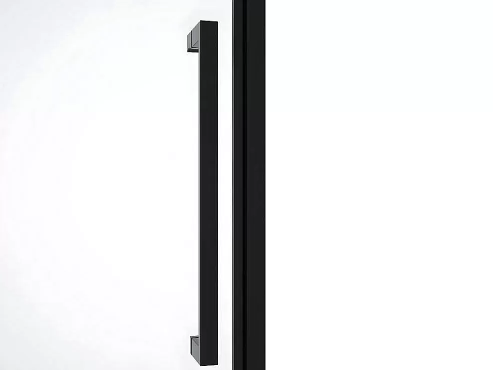 Shower & Design Porta De Duche Giratoria Em Metal Preto Mate De Estilo Industrial 80 X 195 Cm - Tamri* Painel De Duche