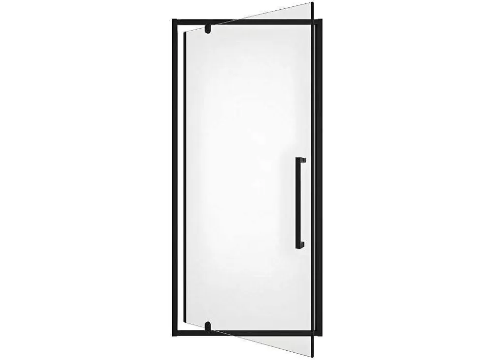 Shower & Design Porta De Duche Giratoria Em Metal Preto Mate De Estilo Industrial 90 X 195 Cm - Tamri* Painel De Duche
