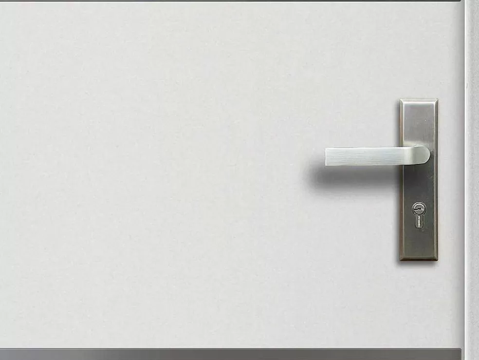 Vente-unique Porta De Entrada Em Aco E Inox A207 X L100 Cm Branco, Abertura Para A Esquerda - Naxara* Porta De Entrada
