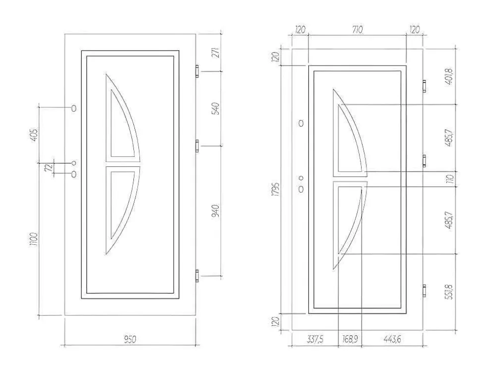 Vente-unique Porta De Entrada Em Aco Envidracado Com Inox A207 X L100 Cm Branco, Abertura Para A Esquerda - Covas* Porta De Entrada