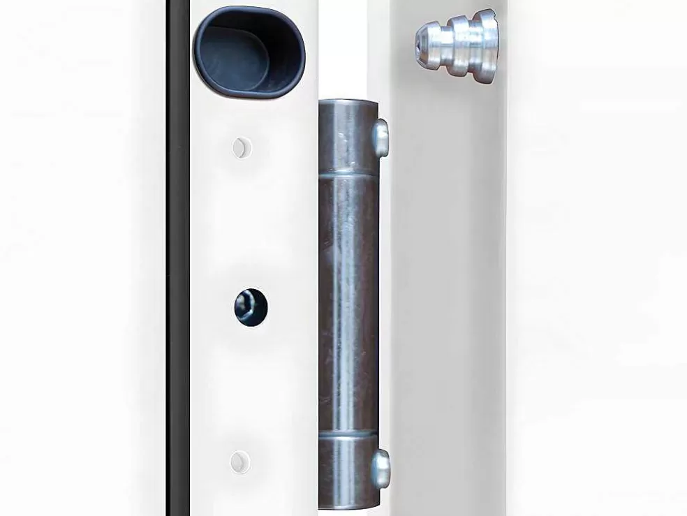 Vente-unique Porta De Entrada Em Aco Envidracado Com Inox A207 X L100 Cm Branco, Abertura Para A Esquerda - Covas* Porta De Entrada