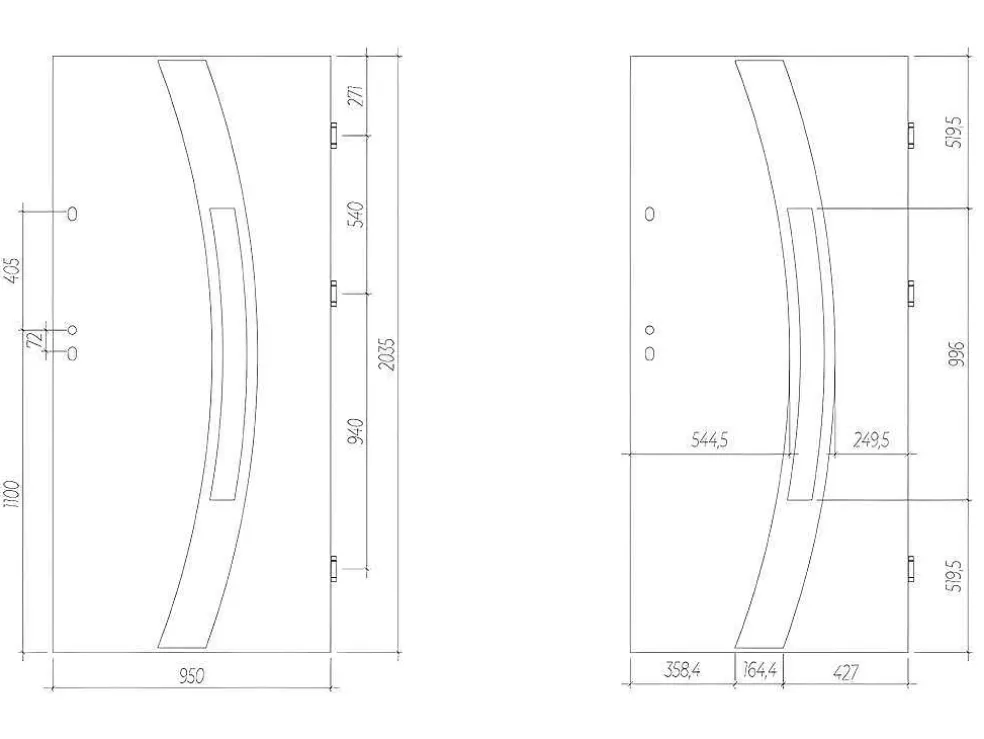 Vente-unique Porta De Entrada Em Aco Envidracado Com Inox De A.207 X L.100 Cm Cor Antracite Com Abertura Para A Direita - Trofa* Porta De Entrada