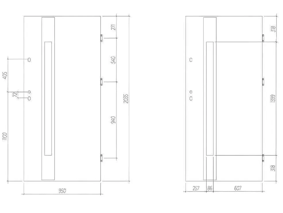 Vente-unique Porta De Entrada Em Aco Envidracado Com Inox De A.207 X L.100 Cm Cor Antracite Com Abertura Para A Esquerda - Braga* Porta De Entrada