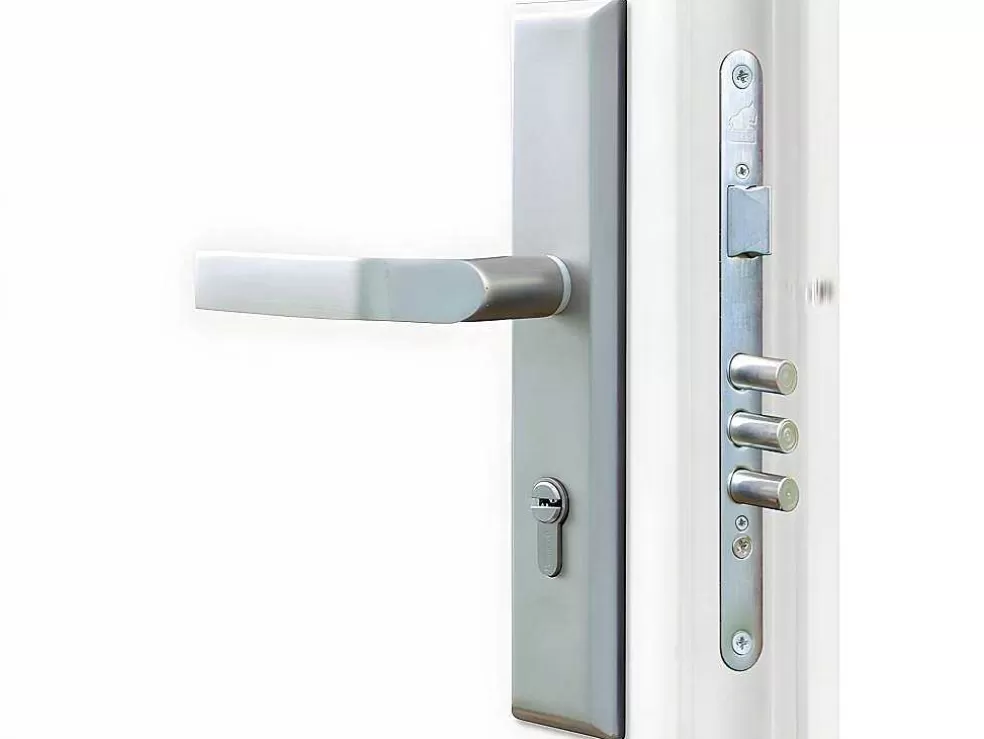 Vente-unique Porta De Entrada Em Aco Inox A207Xl100 Cm Efeito Carvalho, Abertura Para A Direita - Tifana* Porta De Entrada