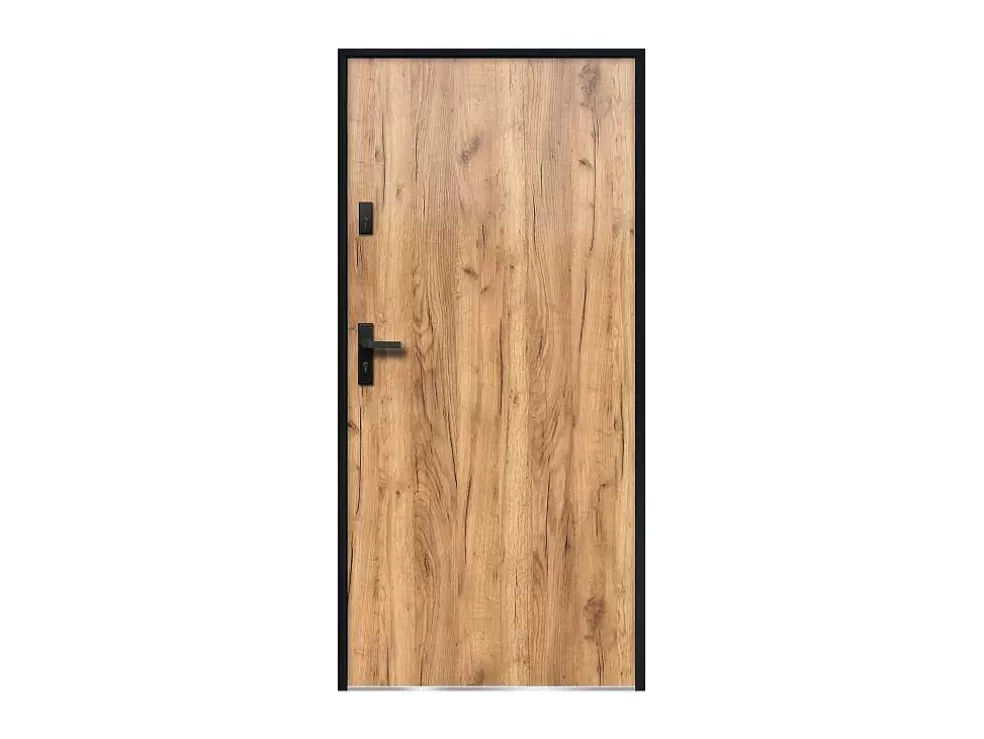 Vente-unique Porta De Entrada Em Aco Macico A207 X L100 Cm Efeito Carvalho, Abertura Para A Direita - Agueda* Porta De Entrada