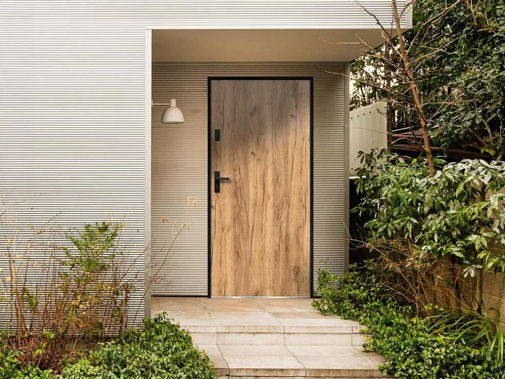 Vente-unique Porta De Entrada Em Aco Macico A207 X L100 Cm Efeito Carvalho, Abertura Para A Direita - Agueda* Porta De Entrada