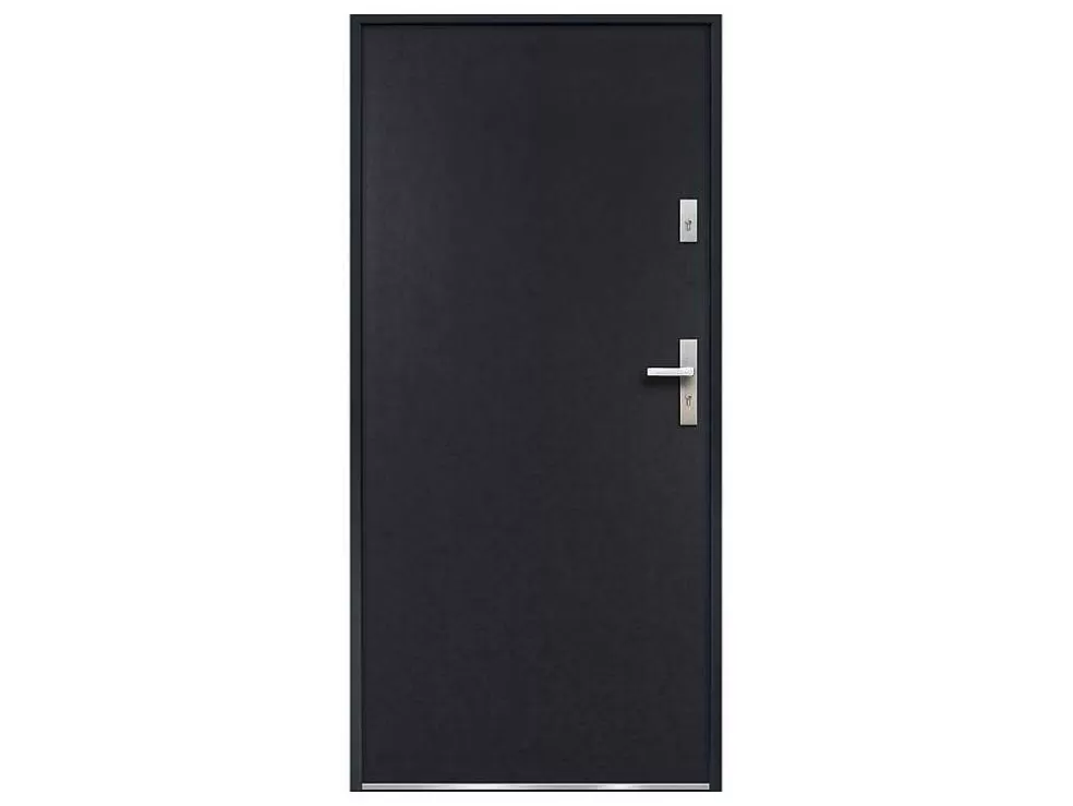 Vente-unique Porta De Entrada Em Aco Macico De A.207 X L.100 Cm Cor Antracite Com Abertura Para A Esquerda - Agueda* Porta De Entrada