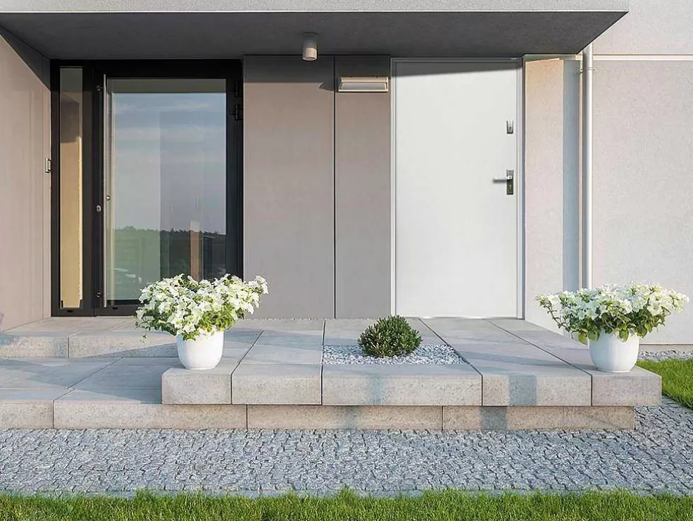 Vente-unique Porta De Entrada Em Aco Macico De A.207 X L.100 Cm Cor Branco Com Abertura Para A Esquerda - Agueda* Porta De Entrada